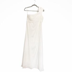 Mori Lee by Madeline Gardner Cream One Shoulder Wedding Gown Sz 12